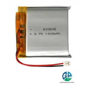 RoHS KC 3.7v Lithium Polymer Battery 1000mah 803535 Lipo Cell 10c