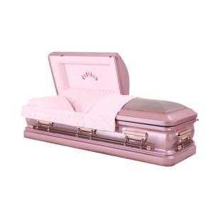 China Pink Velvet Metal Coffin Urn Shaped 18 Gauge Steel, Natural Brushed Light MC10 supplier