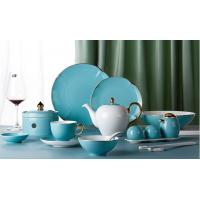 China Blue Bone China Dinnerware Porcelain Dinner Set Hotel Collection Bone China on sale