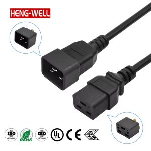 Heavy-Duty 16A 20A 250V 2.5mm2 6 Ft (1.83 M) Power Cord for Computer C19 C20 Immersion Cooling System Male Female IEC End Type