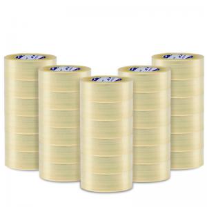 China Waterproof BOPP Bag Sealing Tape Clear BOPP Plain Tape Packaging supplier