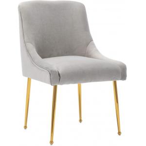 China Modern Dining Upholstered Kitchen Chairs Velvet Living Room With Brass Metal Legs supplier