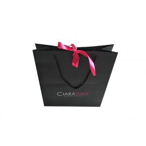 Fancy Glitter Retail Shopping Bags Ribbon Closure Glossy Lamination Sturdy