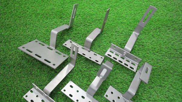 SUS304 SUS316 Adjustable Head Solar Roof Hook For PV Mounting System
