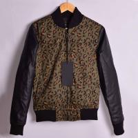 China Professional Leopard Baseball Jacket , Plus Size Baseball Jacket Leather Sleeve on sale