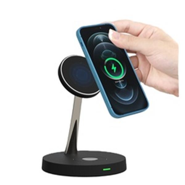 All In One Wireless Charger with 15W Magnetic Charging Built-in Phone Stand and ABS Zinc Alloy for iPhone 12-16