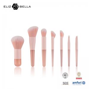 China 7pcs Clear Plastic Handle Synthetic Hair Makeup Brush Gift Set Cosmetic Brush Set supplier