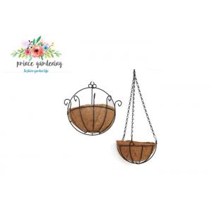 China Custom Brown Big Size Hanging Garden Pots / Plant Hanging Basket supplier
