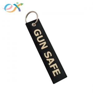 China Double Sided Woven Keychain Merrowed Border Twill Material For Promotion Gifts supplier