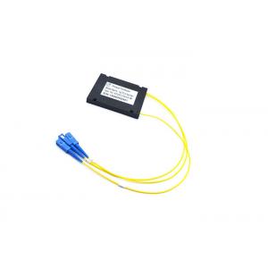 China Plastic ABS Box Plc Splitter Black , FTTB 1X2 PLC Splitter With 2M / 3M Cable supplier