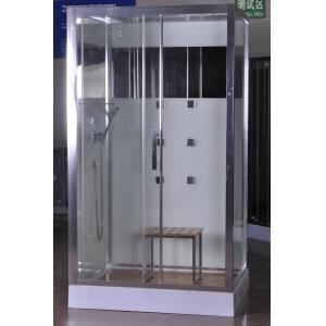 China 1200x800x2150mm Rectangular Shower Cabins With Bamboo Seat supplier
