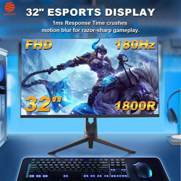 Fast Response Time 1800R Gaming Monitor QHD Resolution Computer Monitor 32 Inch