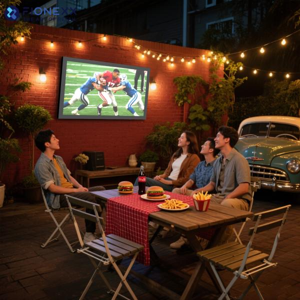 4K Ultra HD Visuals And 3D Surround Sound Outdoor IP55 Weatherproof TV For Partial Sun With Compatible Wall Mount
