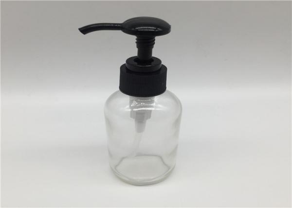 4oz Boston Round Glass Dispenser Bottle With Plastic Pump for disinfectant ,