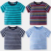 China Children'S Sports Shirts Customized Boy T-Shirt Children'S Cotton Striped T-Shirt on sale
