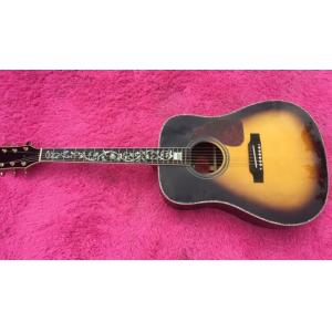 Sunburst Chibson J45 deluxe acoustic guitar Real Abalone Inlays rosewood body J45 electric acoustic guitar