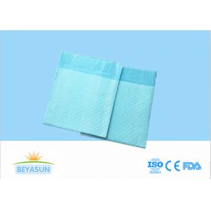 Disposable Incontinence Bed Pads / Breathable Blue Hospital Bed Pads