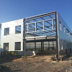 Light Weight Prefabricated Steel Office Building Painted Surface Treatment