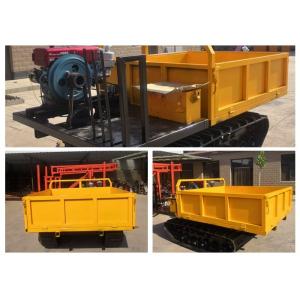 4 Tons Walk Type Small Track Transporter Vehicle Yellow Color Mini Crawler Dumper