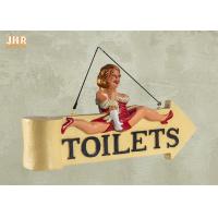 China Funny Fat Lady Toilet Direction Signs Decorative Polyresin Figurine Wall Hanging Sign on sale