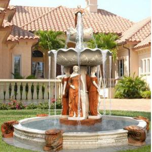 Sunset Red Marble Figure Sculpture water fountains