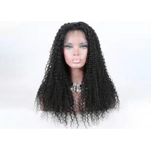 China 20 Inch Kinky Curly Human Hair Full Lace Wigs Full Swiss Lace With Stretch From Ear To Ear supplier