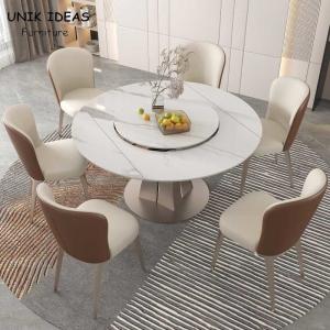 120cm 4 5 6 Seater White Round Extendable Dining Table And Chairs 4 To 6 Turntable Rotating