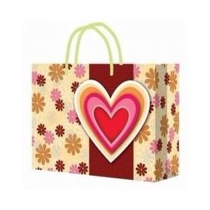 Customized Handle Paper Bag for Shopping / Heart Gift Paper Bags for Souvenir