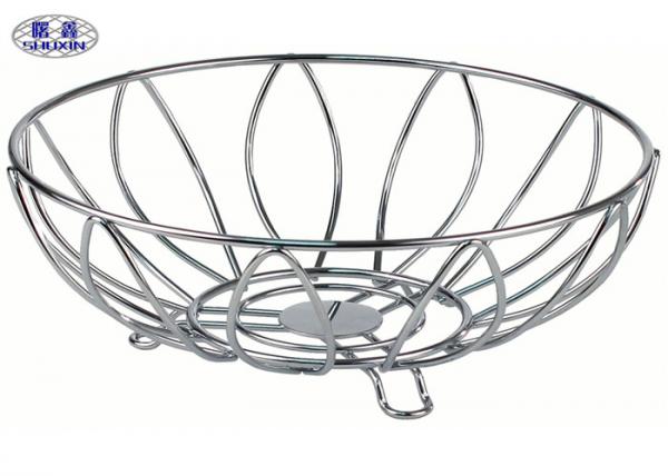 Food Grade Modern Fruit Holder / Basket / Bowl Stainless Steel Round Shape