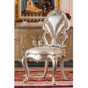 China Luxury Dining Room Furniture European Upholstered French Leather Dining Chair LS-A318M-1 supplier