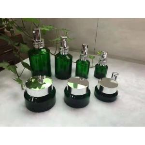 China 15ml 30ml 100ml  Sloping Shoulder Glass bottle Jar Set Various color with dropper pump and screw cap supplier
