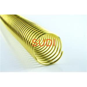 China Shiny Gold Wire Diameter 2.0 Mm Metal Single Spiral Binding Coil Suitable For Notebook supplier