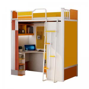 China Hotel Furniture Metal Single Double Student Iron Dormitory Bed with Wardrobe and Desk supplier