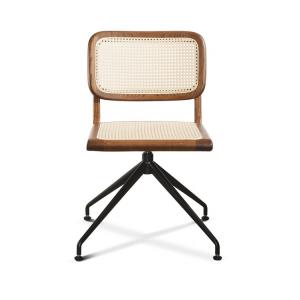 China 80cm Rattan Study Home Office Desk Chair 46 X 47 X 75 Cm Walnut Color supplier