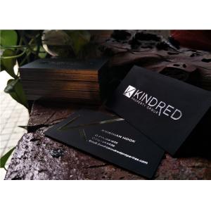 China Premium Black And Silver Business Cards , Velvet Feel Business Cards Lightweight supplier