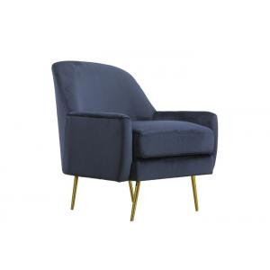 China Fabric Dark Blue Arm Chair Contemporary Metal Leg Dark Blue Velvet Armchair supplier