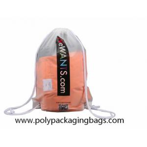 0.07mm Frosted CPE Drawstring Backpack Bags For Hiking Travel Drawstring Bag Transparent Drawstring Pouch