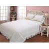 Microfiber Embroidery Double Bed Quilt Covers , Plain Color Design Quilted Bed