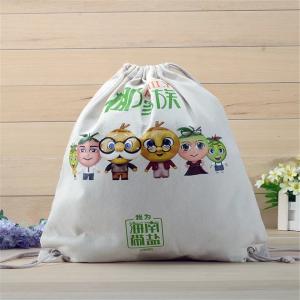 China Beautiful Embroidery Cotton Canvas Drawstring Bag Customized Size And Color wholesale