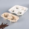 China Stackable 4 Cup Bagasse Paper Coffee Cup Tray Cup Holder wholesale