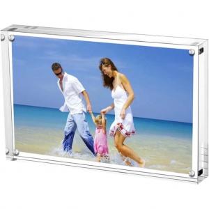 Blue Clear Wall Mounted Acrylic Magnetic Photo Frame Transparent