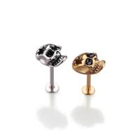 China Surgical Steel Skull Cartilage Earring tragus helix piercing labret piercing cool skull lip piercing rings on sale