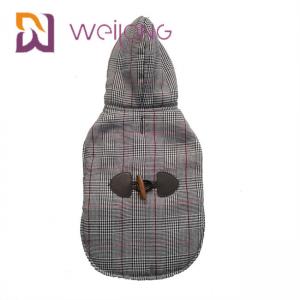 China Houndstooth Brushed Tricot Custom Dog Hoodies Winter Keep Warm BSCI Puppy Hoodie supplier