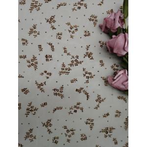 China Flower Digital Printing Flocked Mesh Fabric For Bedding Articles supplier