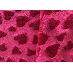 Heart Pattern Knit DTY Brush Minky Plush Fabric 100 Polyester