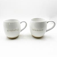 China Grateful And Blessed Mugs Coffee Cups Gifts Customized Text Ceramic Product on sale