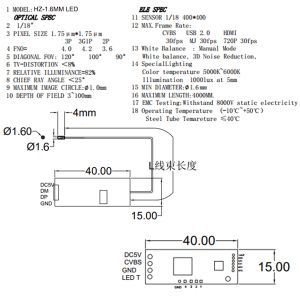 China 1Módulo de cámara de endoscopio de diámetro de.6 mm Módulo de cámara USB médico OV6946 wholesale