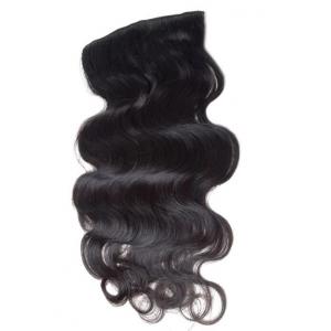 Authentic Russian Virgin Clip In Hair Extensions , Clip In Human Hair Closure