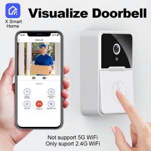 China Night Vision Smart Wireless Video Doorbell 180° Viewing Angle Tuya Wireless Security Doorbell supplier