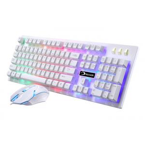 White Wired USB Mouse And Keyboard Set , Ergonomic Keyboard And Mouse Backlit
